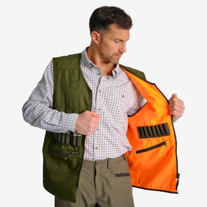 SOLOGNAC Obojstranná poľovnícka vesta 500 reflexná/zelená 2XL