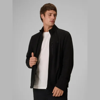 Fleece regular so stojačikom pánsky - čierny