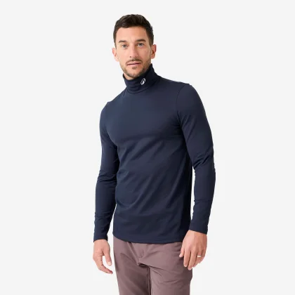 INESIS Pánske termotričko na golf s rolákovým golierom CW500 tmavomodré XL