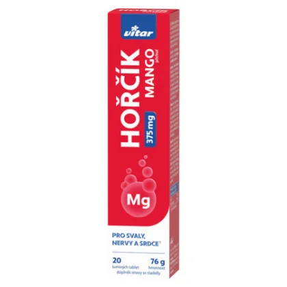 VITAR Magnézium 375 mg s príchuťou manga 20 šumivých tabliet