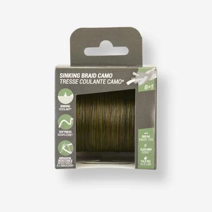 CAPERLAN Potápavá spletaná šnúra na lov kaprov 0,25 mm/500 m 25/100