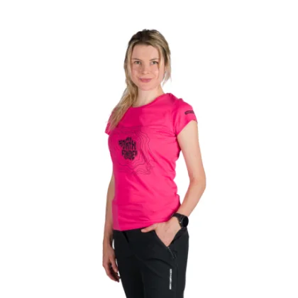 Női rövid ujjú túrázó póló NORTHFINDER MANDI-355pink