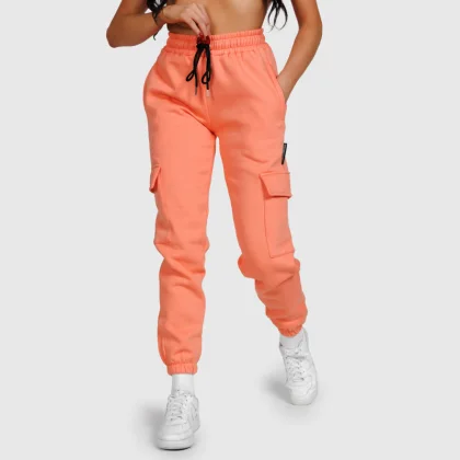 Dámske tepláky Iron Aesthetics Cargo, lososové