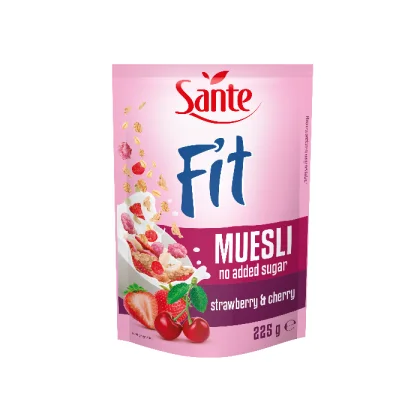 Sante Fit Raňajkové cereálie jahoda, malina a čerešňa