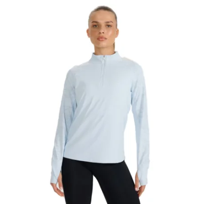 Női bélelt futómikrofon 1 2 cipzárral 4F SWEATSHIRT FNK F578-WAW25TFSWF578-34S-LIGHT BLUE