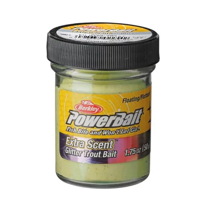BERKLEY PowerBait Natural Glitter Trout Dough Garlic Glitter