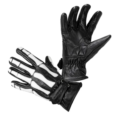Moto rukavice W-TEC Classic Farba White Bones čierna,