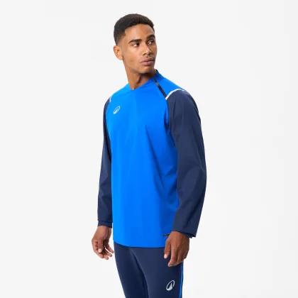 KIPSTA Futbalová bunda T500 vetruvzdorná nepremokavá modrá 2XL