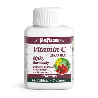 MedPharma VITAMÍN C 1000 mg so šípkami tablety s postupným uvoľňovaním 60+7 zadarmo
