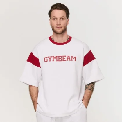 GymBeam Tričko Premium Heavyweight Varsity Black L