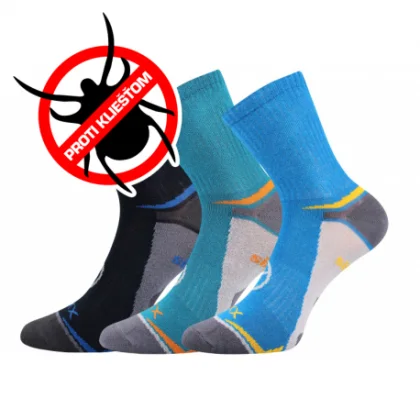 Chlapčenské turistické ponožky VOXX 3 PACK-Optifanik 03-Blue Dark blue light blue