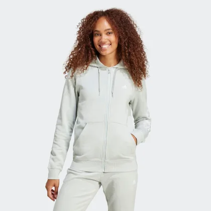 ADIDAS Dámska mikina s kapucňou na zips – sivá XS