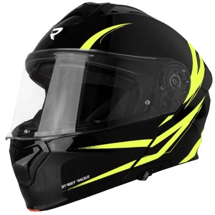 Street Racer Vyklápěcí helma Fury černo-fluo žlutá