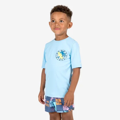 DECATHLON Detské tričko s UV ochranou 100 bledomodré 7-8 r (123-130 cm)