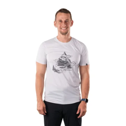 Pánske turistické tričko s krátkym rukávom NORTHFINDER NADAR-529creamwhite
