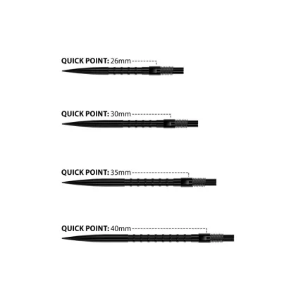 Hroty na šípky Harrows Quick Point HM Grip čierne 26mm 3ks