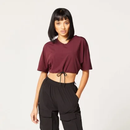 SQUATWOLF Dámske tričko Code Crop V Neck Red L