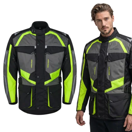 Pánska moto bunda W-TEC Burdys Evo Farba čierno-šedo-červená,