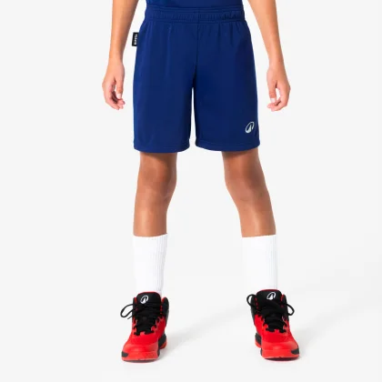 KIPSTA Detské basketbalové šortky SH100 tmavomodré 5-6 r (113-122 cm)