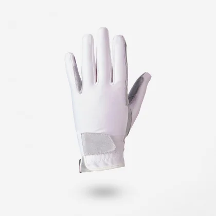 FOUGANZA Detské jazdecké rukavice Basic biele 12-14 r