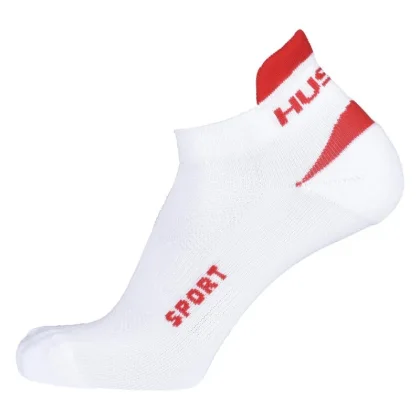 Husky Sport bílé/červené ponožky