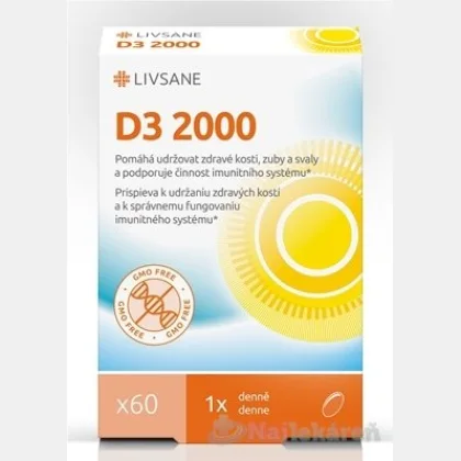 LIVSANE Vitamín D3 2000 IU 60 kapsúl