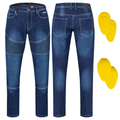 Pánske moto jeansy W-TEC Burban Farba tmavo modrá,
