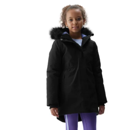 Dievčenská bunda 4F JUNIOR JACKET-JAW23TJACF106-21S-BLACK