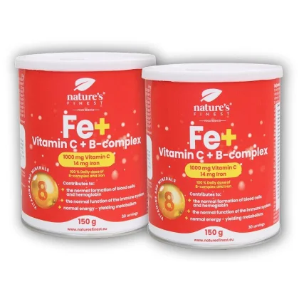 Natures Finest 2x Železo + Vitamin C + B-Complex 150g