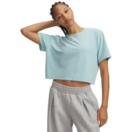 Dámske tričko s krátkym rukávom UNDER ARMOUR UA Rival Boxy Tee Wash-BLU