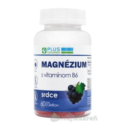 PLUS LEKÁREŇ MAGNÉZIUM s vitamínom B6 želé s príchuťou hrozna 60ks