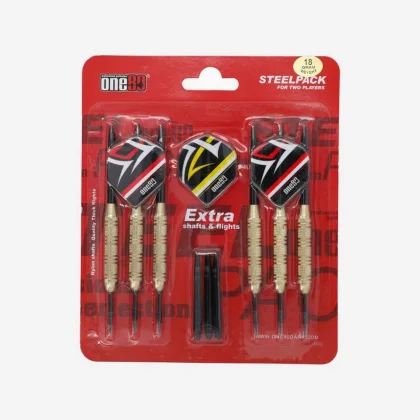 Šípky steel One80 Duo 18g brass, 2 sady šípok s príslušenstvom