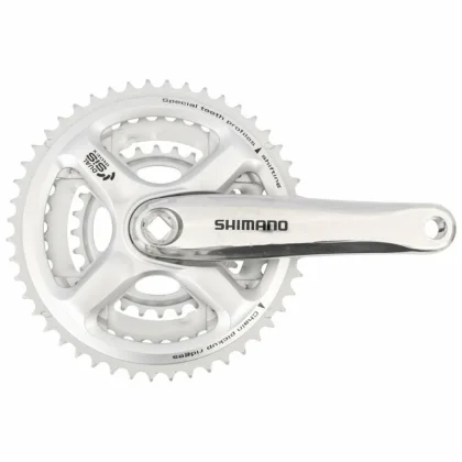 Shimano kliky FC-M191-S 170mm 48x38x28 zubů, stříbrné, bez krytu, 8 speed, pro osu čtyřhran