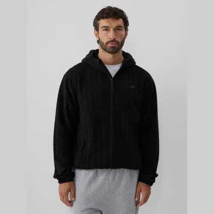 Pánsky polar regular s kapucňou - čierny