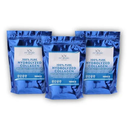FitSport Nutrition 3x 100% Pure Hydrolyzed Collagen 1000g + Hydrolyzovaný Kolagen