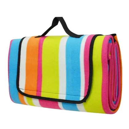 CALTER Pikniková deka Quod 150x130 cm alu fólie pruhy duhové