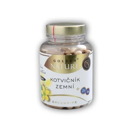 Golden Natur Kotvičník zemní 90% zinek + selen 100 kapslí