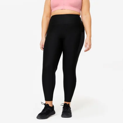 DOMYOS Dámske legíny 120 na fitness s vreckom väčšie