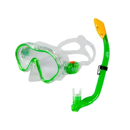 Acra Šnorchlovací set 2 v 1, DĚTSKÝ, ZELENÝ, obsahuje masku a šnorchl