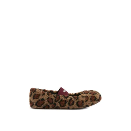 Dámske nízke zimné topánky MOON BOOT MB FLEECE BALLERINA LEOPARD, MM21 COGNAC COCOA