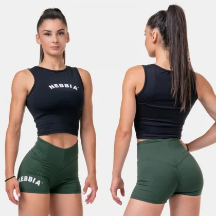 Fit and Sporty top 577 Black - NEBBIA