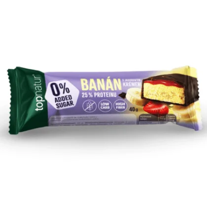 TOPNATUR Proteínová tyčinka banán s jahodovým krémom 40 g