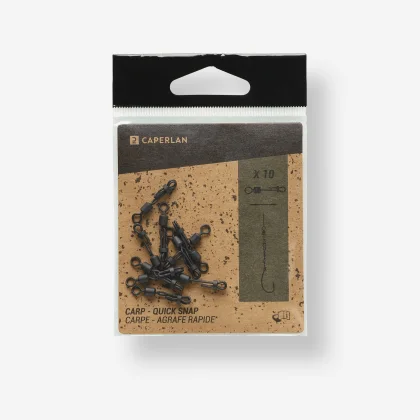 CAPERLAN Obrtlík na lov kaprov Quick Swivel snap 10 ks bez