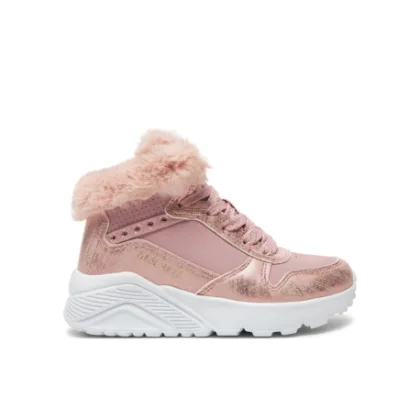 Dívčí kotníkové zimní boty SKECHERS Uno Lite Comfurt Collar mauve