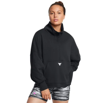 Dámska zateplená mikina s kapucňou UNDER ARMOUR PROJECT ROCK PROJECT ROCK W Half Zip Pullover-BLK