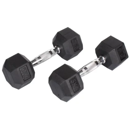 Merco Hex Rubber Dumbbell činka 1 pár