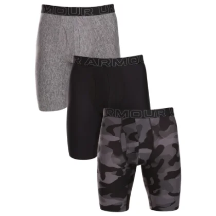 Pánske boxerky UNDER ARMOUR 3 PACK-UA PERFORMANCE TECH - PRINT 9 inch-BLK