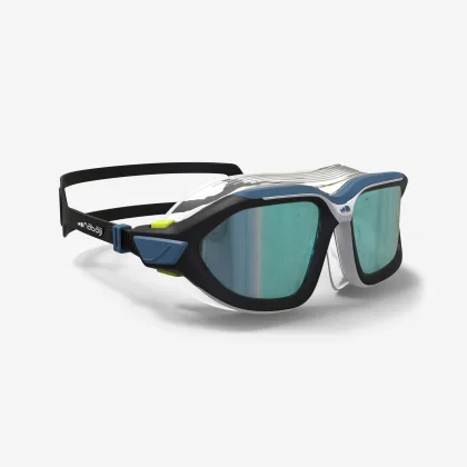 DECATHLON Plavecké okuliare Active so zrkadlovými sklami čierno-modré L