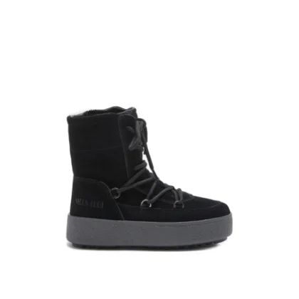 Dívčí vysoké zimní boty MOON BOOT JTRACK LACE SUEDE, 003 black