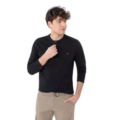 Pánske tričko s dlhým rukávom VOLCANO L-CASH-BLACK